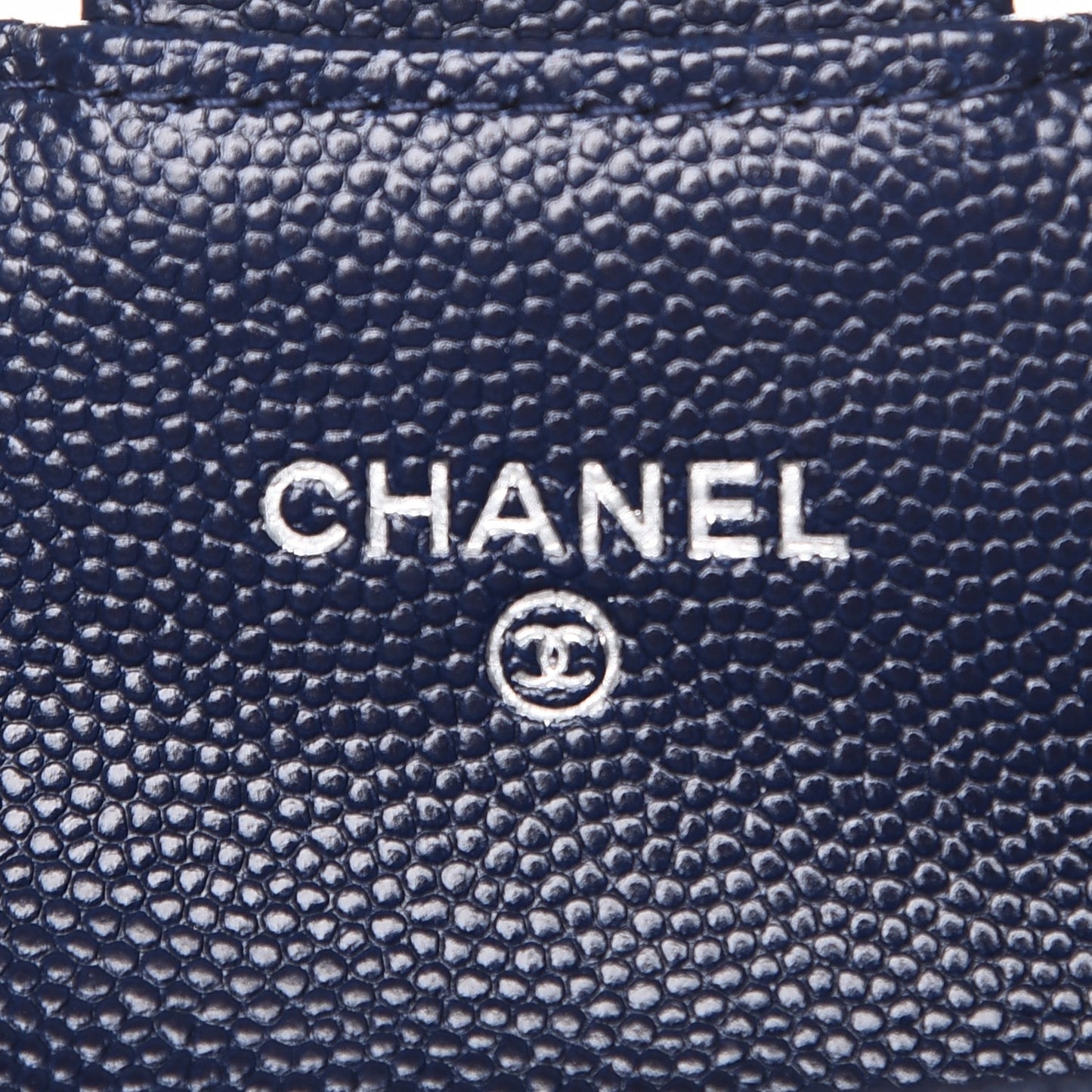 Caviar Quilted Card Holder Navy