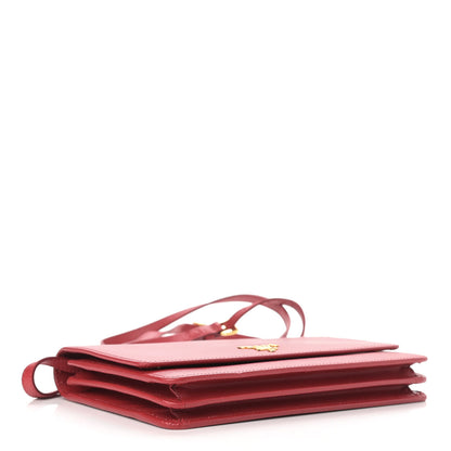 Prada Saffiano Metal Flap Wallet With Strap Fuoco 4 of 15