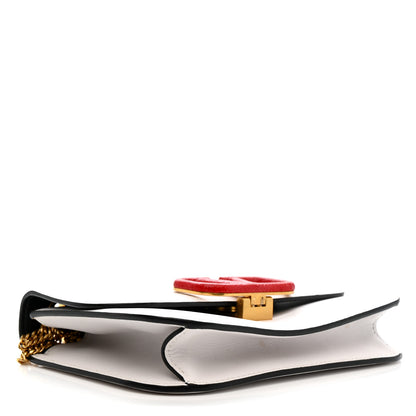 Valentino Garavani Smooth Calfskin Small VLock Shoulder Bag Bianco Ottico Rouge Pur 4 of 12