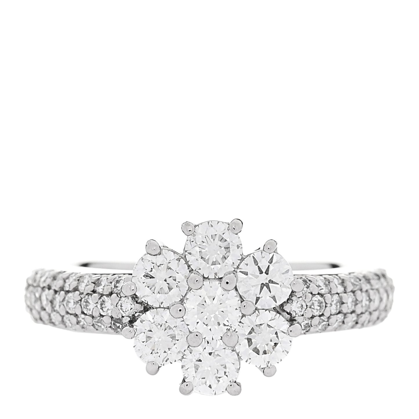 Platinum Diamond 1.17ctw Flower Pave Ring 49 5