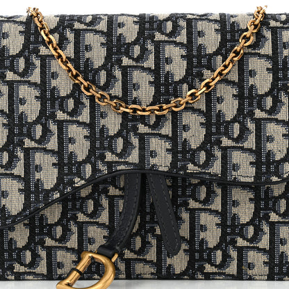 Christian Dior Oblique Saddle Chain Pouch Blue 7 of 11