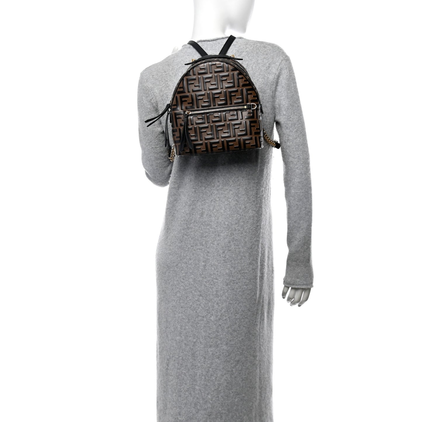 Vitello Bi-Color FF 1974 Embossed Mini Backpack Maya Black