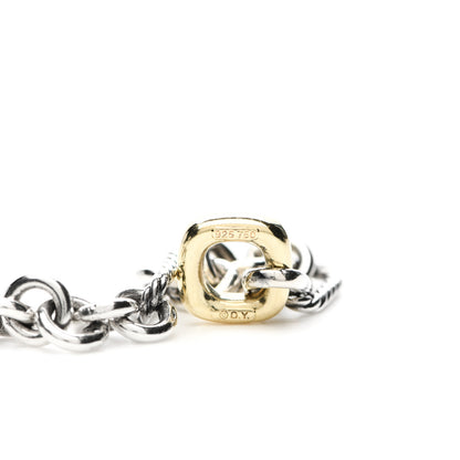 David Yurman Sterling Silver 18K Yellow Gold Figaro Link Toggle Necklace 4 of 4