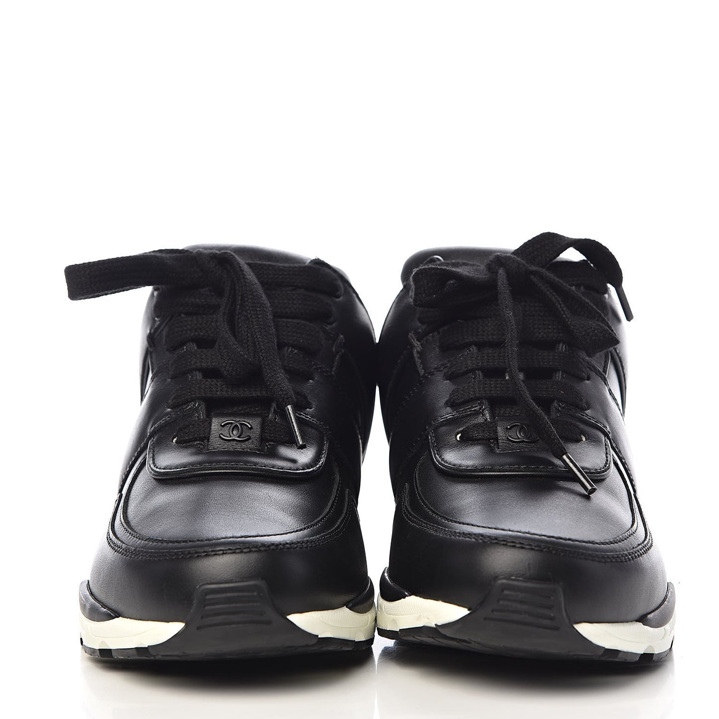 Calfskin Tweed CC Sneakers 38 Black White