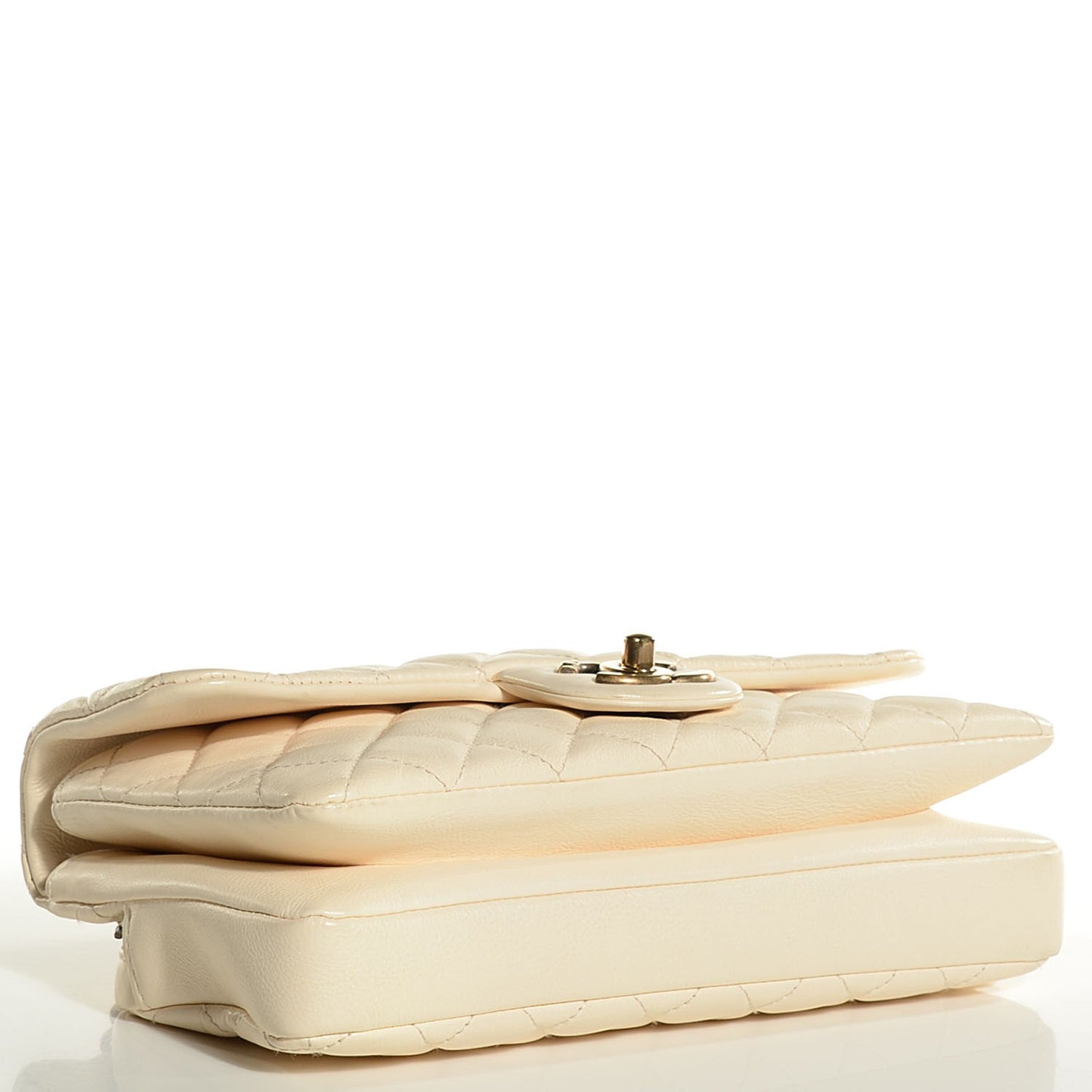 Calfskin CC Crown Medium Flap Dark White