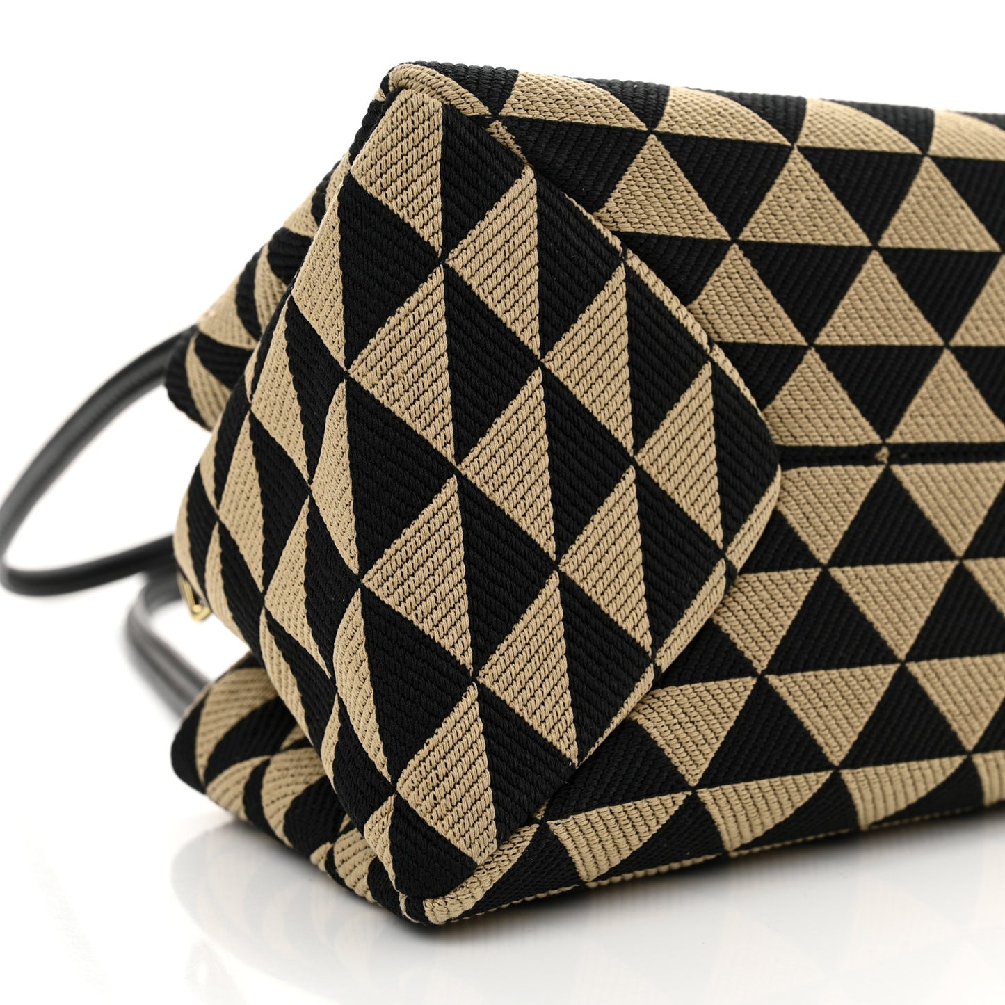 Jacquard Triangolo Symbole Embroidered Small Shoulder Bag Black Corda