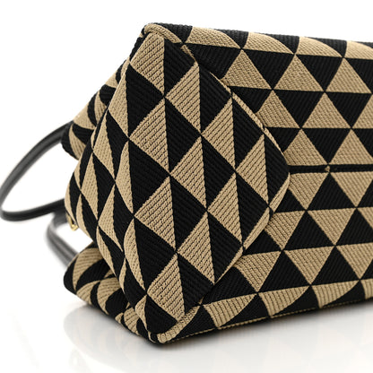 Prada Jacquard Triangolo Symbole Embroidered Small Shoulder Bag Black Corda 9 of 11