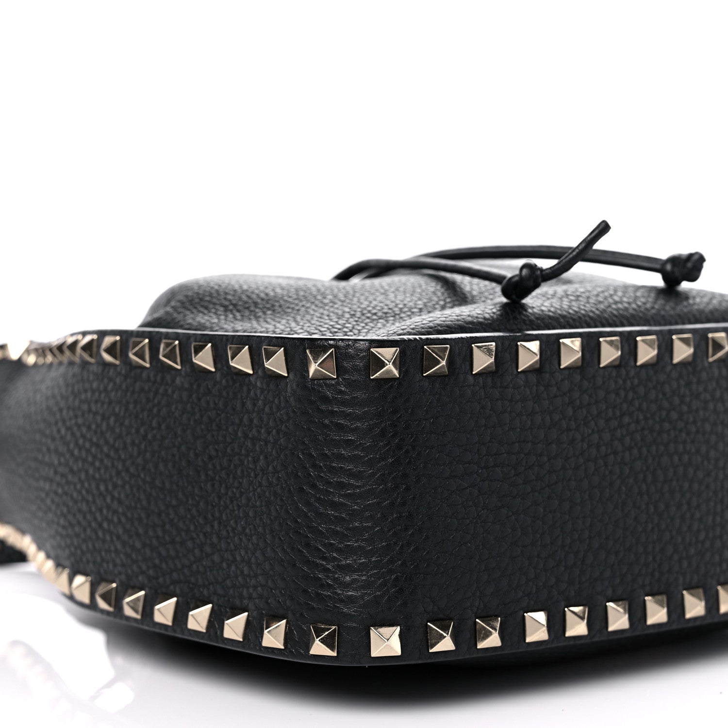 Valentino Garavani Grained Calfskin Rockstud Bucket Bag Black 7 of 15