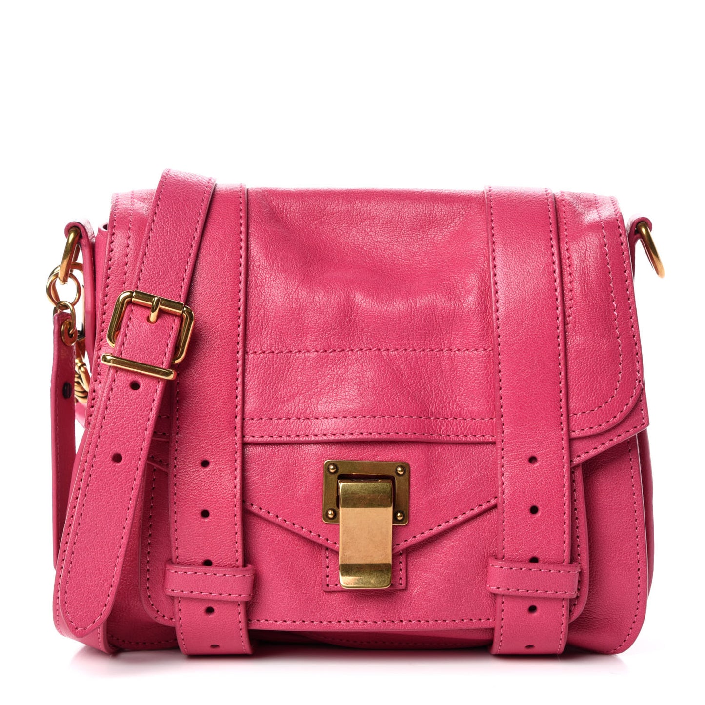 Lambskin PS1 Mini Pouch Messenger Bag Raspberry