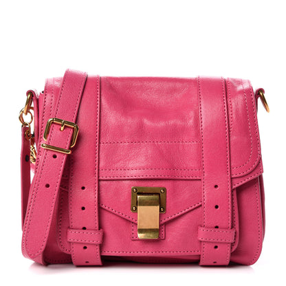 Proenza Schouler Lambskin PS1 Mini Pouch Messenger Bag Raspberry 1 of 12