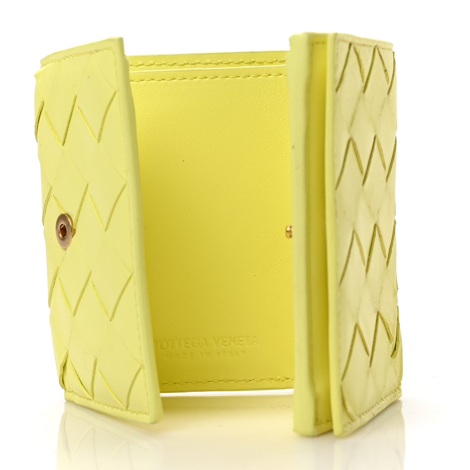 Bottega Veneta Nappa Intrecciato Trifold Wallet Kiwi 5 of 6