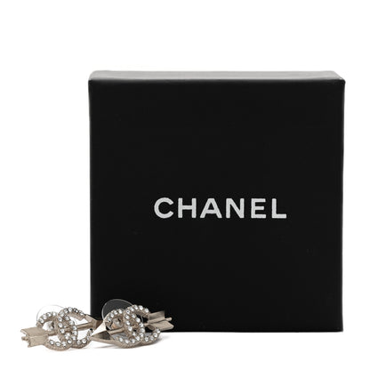 Chanel Metal Crystal CC Arrow Earrings Gold 5 of 5
