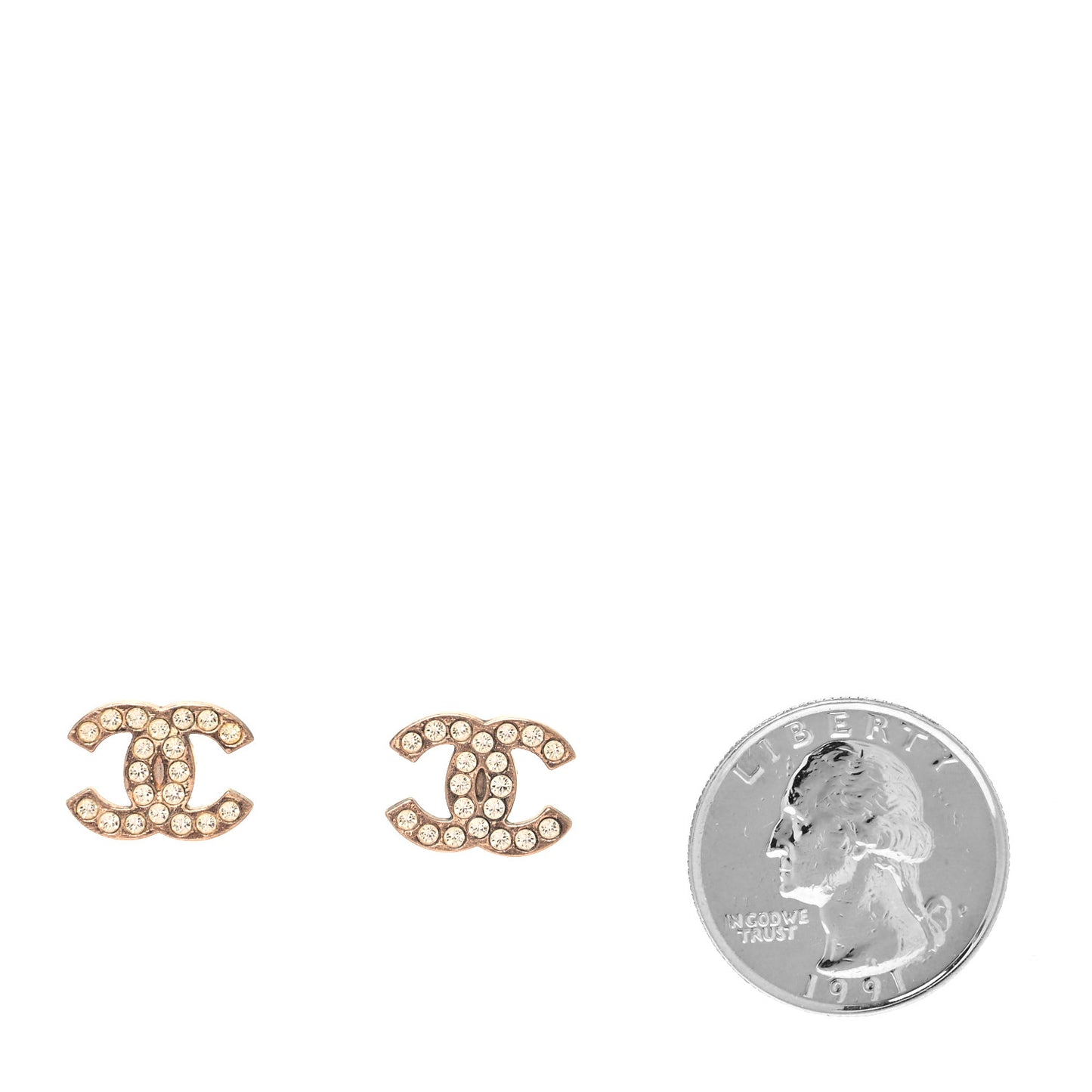 Crystal CC Earrings Gold