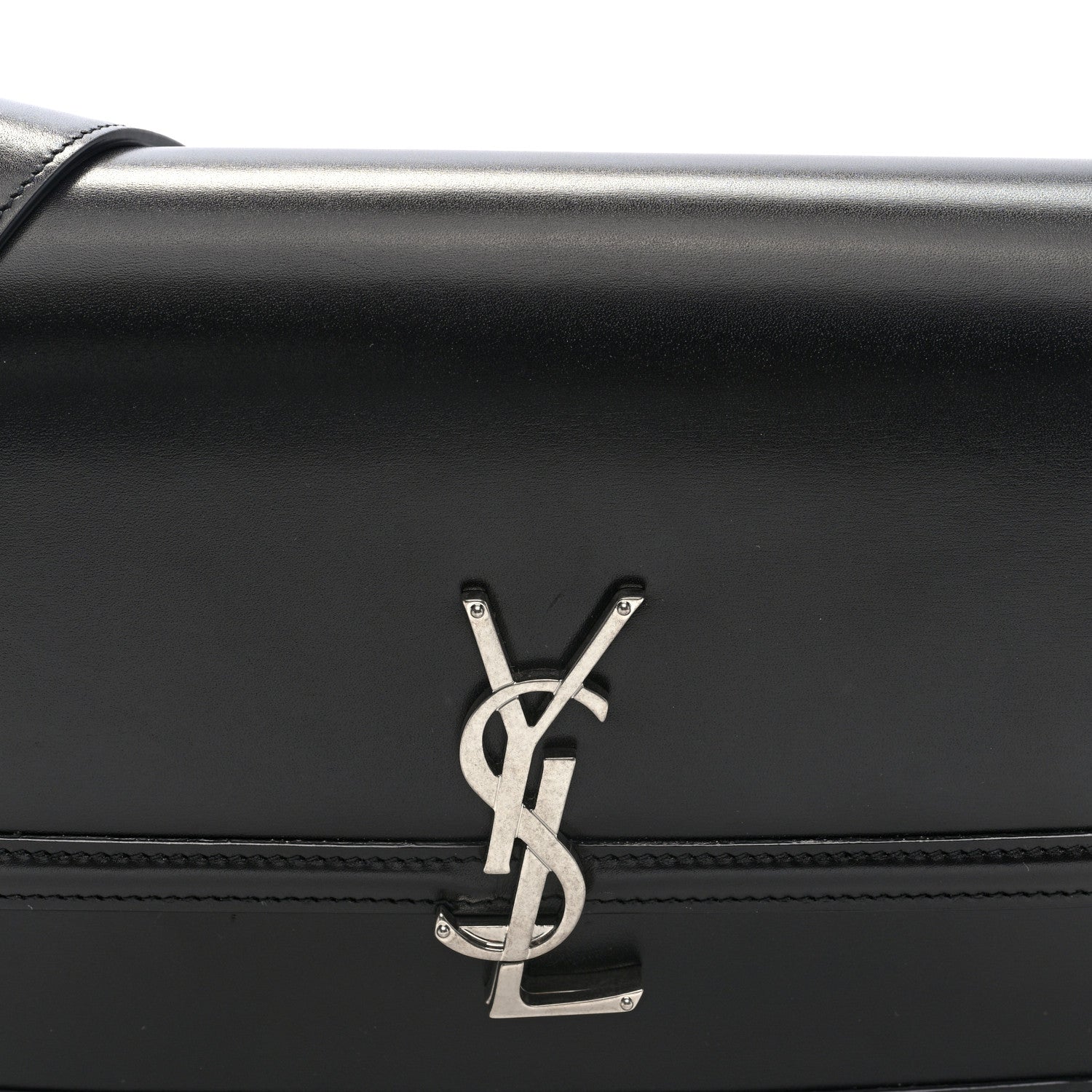 Saint Laurent Box Calfskin Monogram Medium Solferino Satchel Black 7 of 9