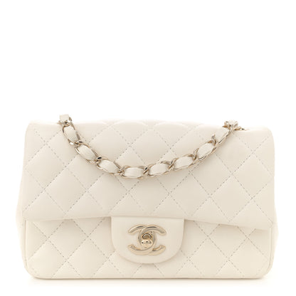 Chanel Lambskin Quilted Mini Rectangular Flap White 1 of 14
