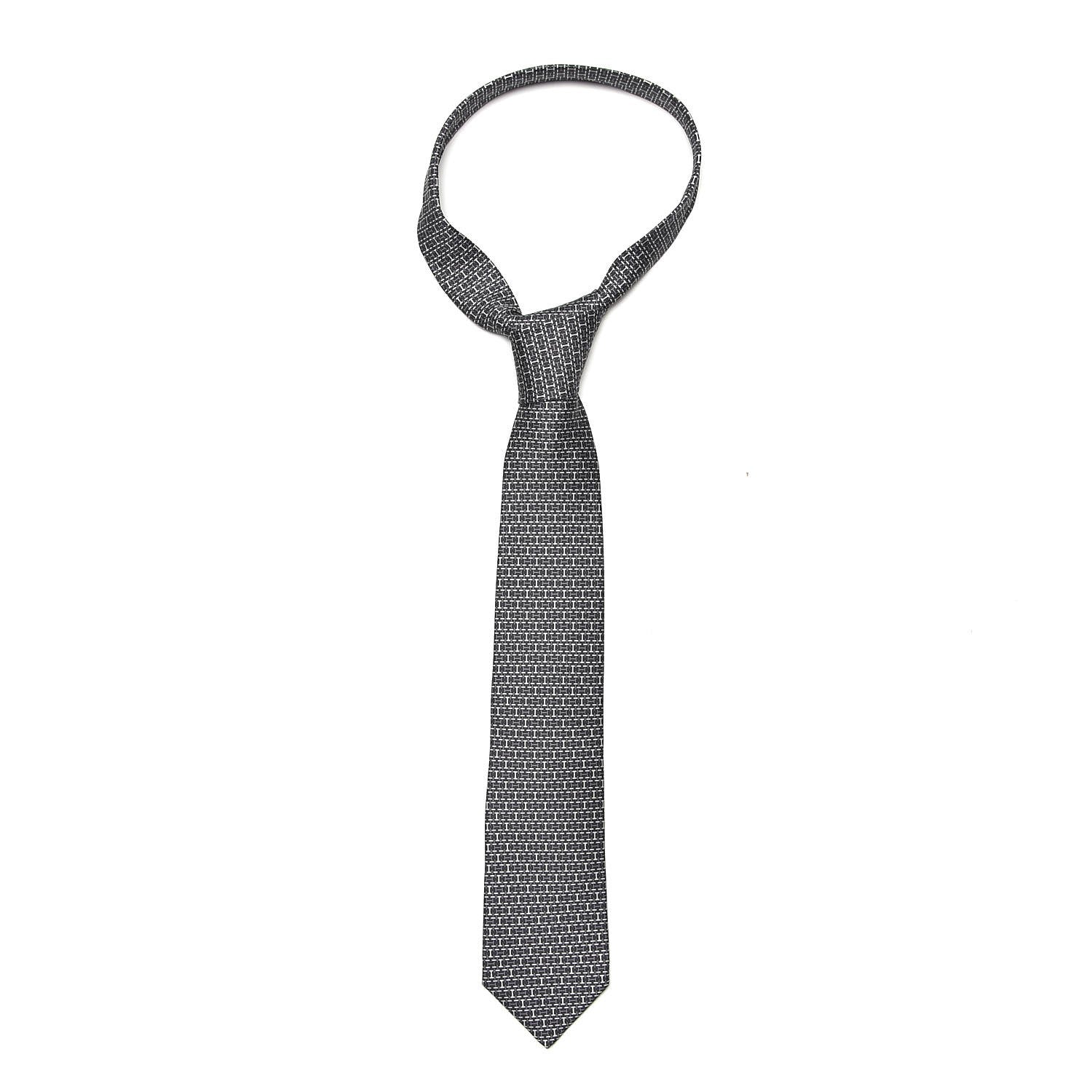Hermes Silk Mens Dessus Dessous Tie Anthracite Gris Silex 1 of 4