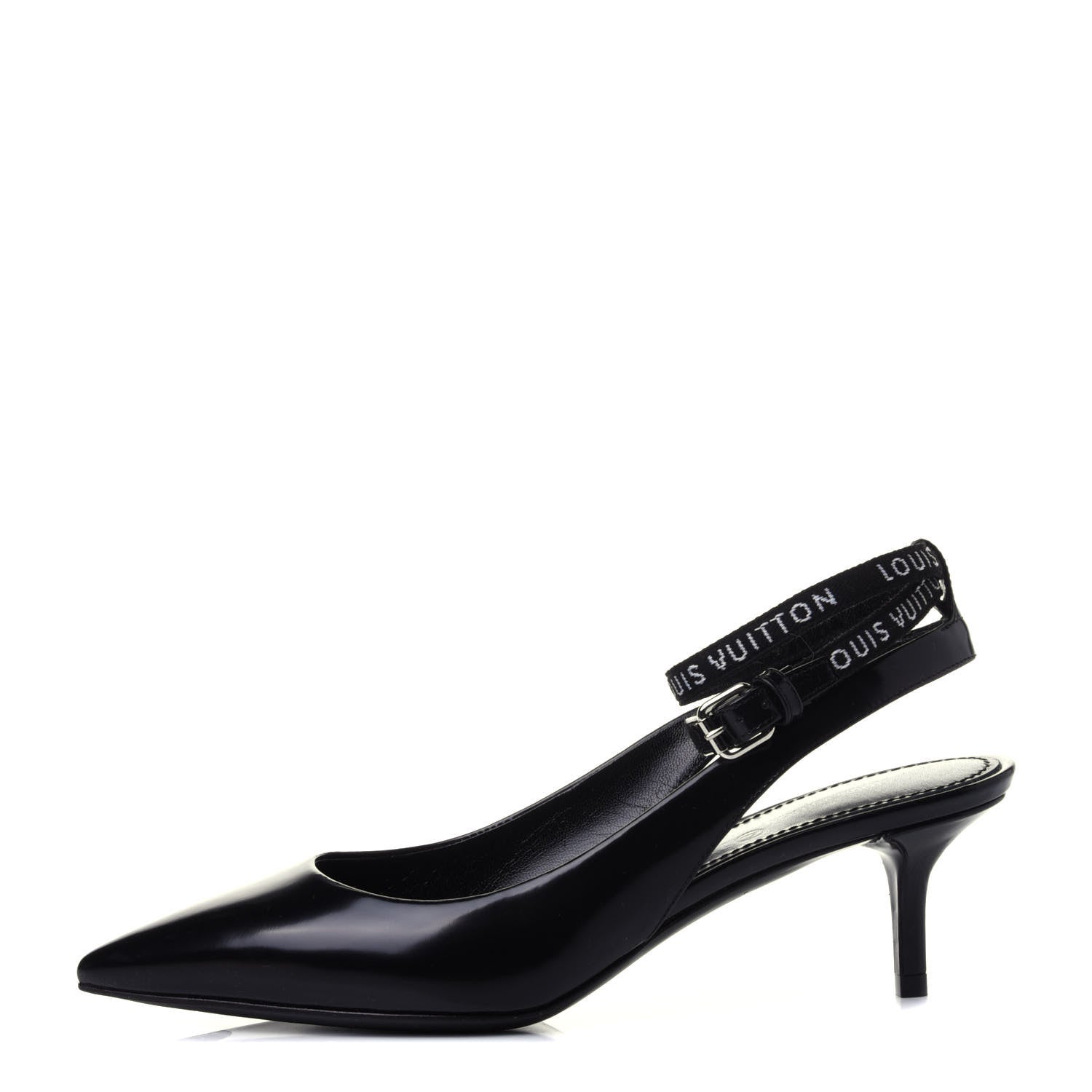 Louis Vuitton Patent Call Back Sling Back Pumps 36 Black 1 of 5