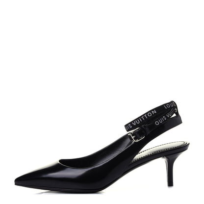 Louis Vuitton Patent Call Back Sling Back Pumps 36 Black 1 of 5