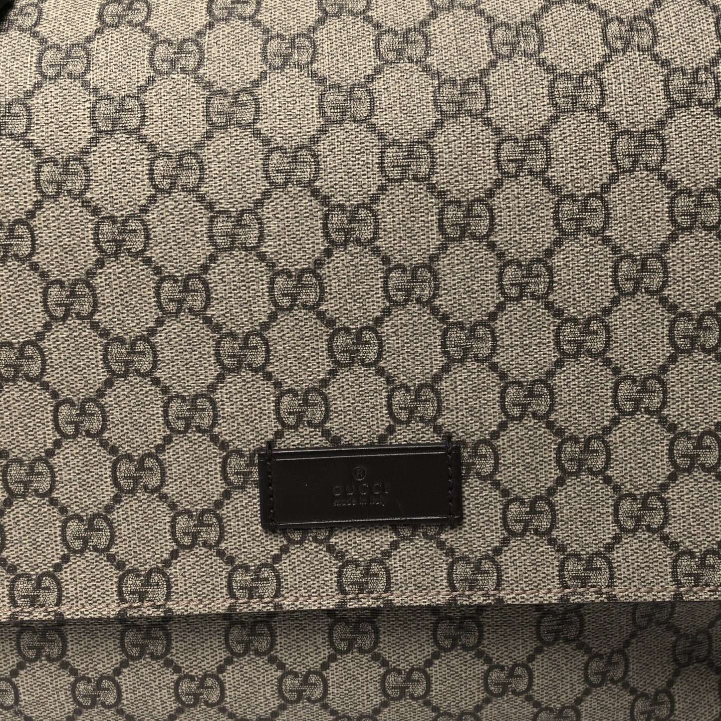 GG Plus Monogram Messenger Diaper Bag Dark Brown
