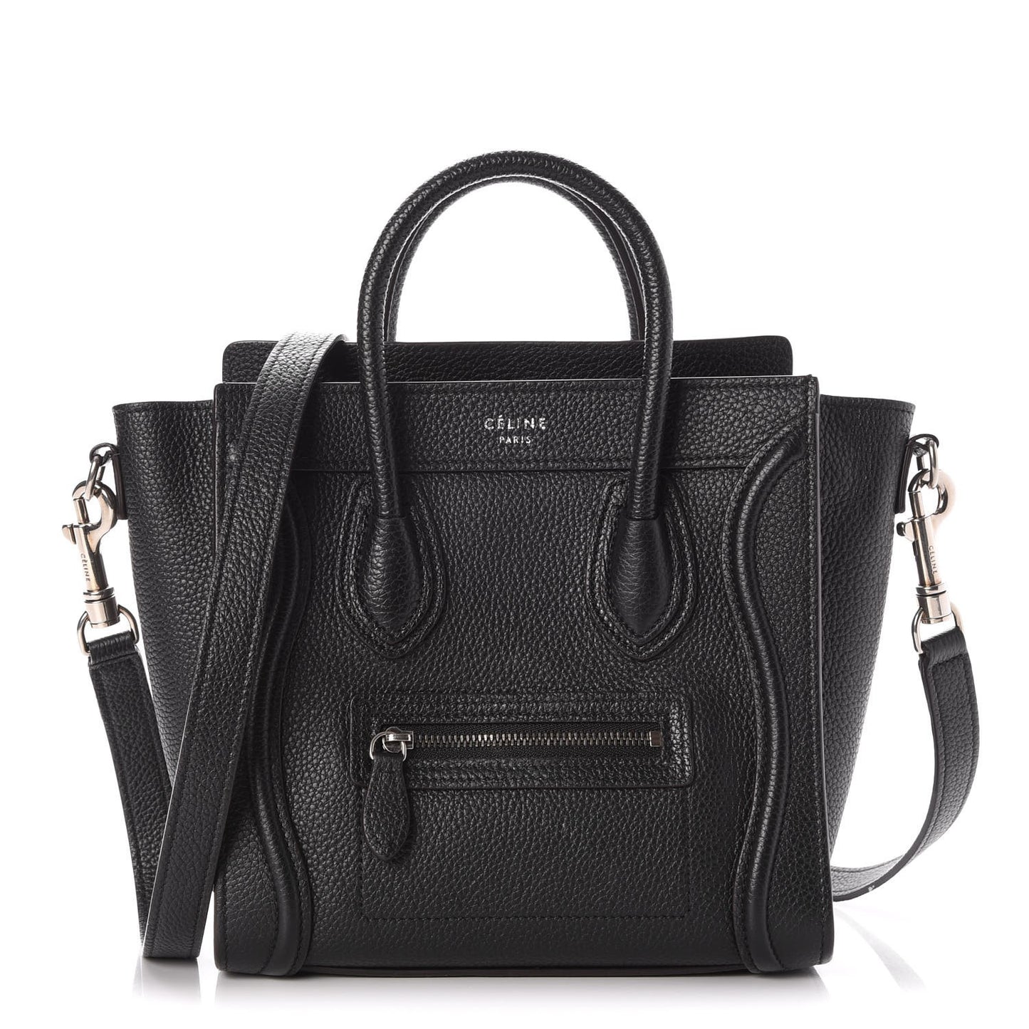Drummed Calfskin Nano Luggage Black