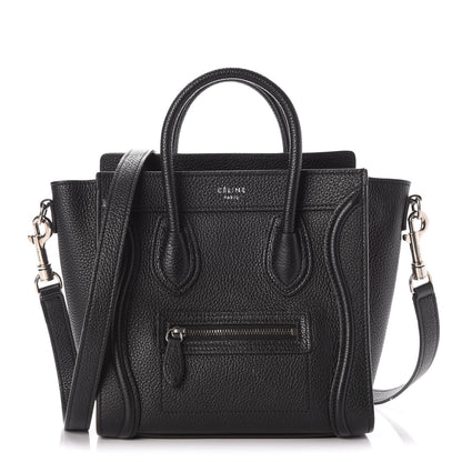 Celine Drummed Calfskin Nano Luggage Black 1 of 7