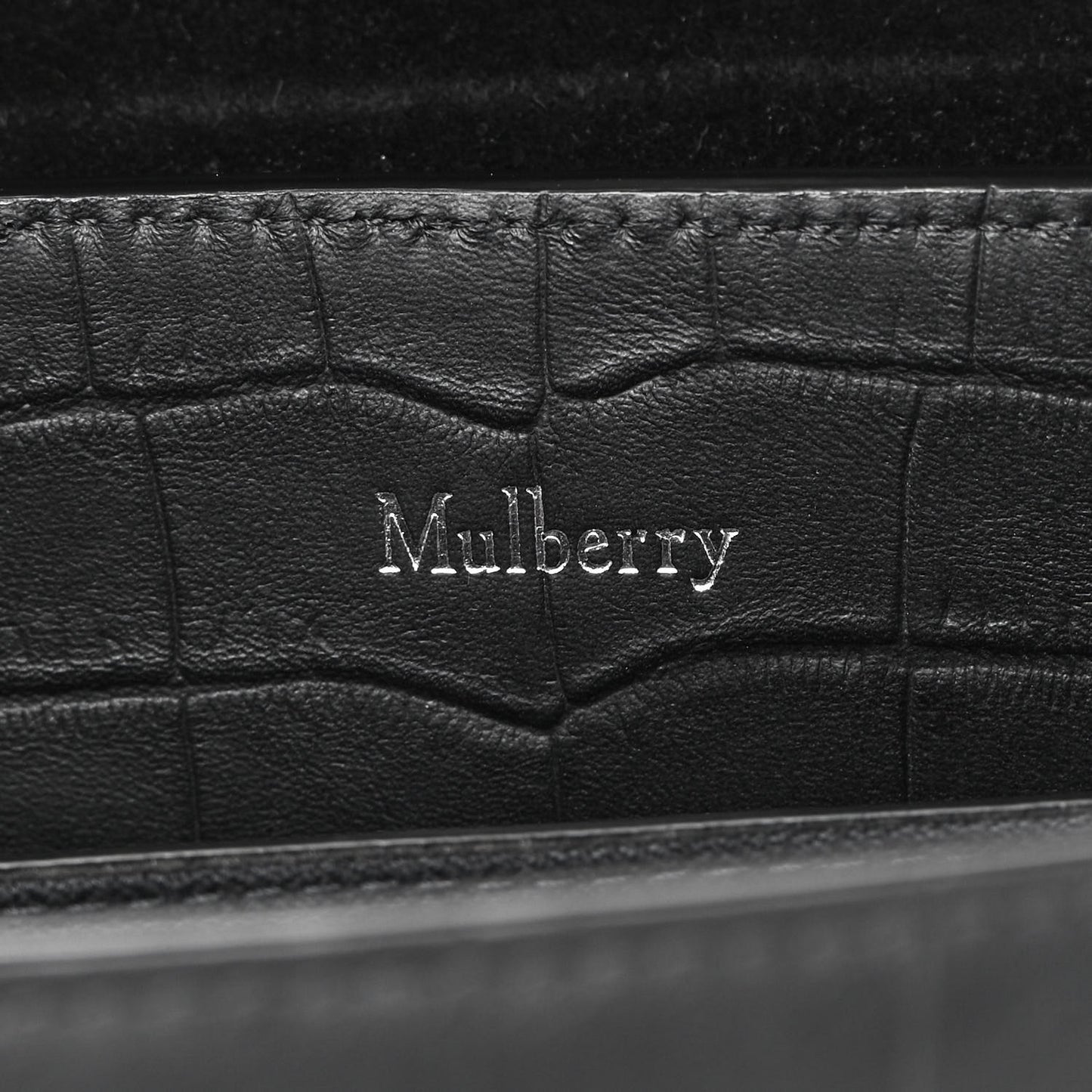 Matte Croc Calfskin Embossed Small Seaton Black