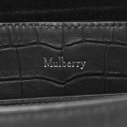 Mulberry Matte Croc Calfskin Embossed Small Seaton Black 6 of 11