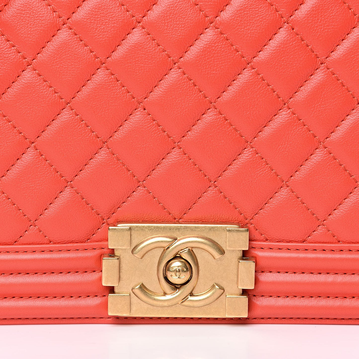 Calfskin Quilted New Medium Boy Flap Red