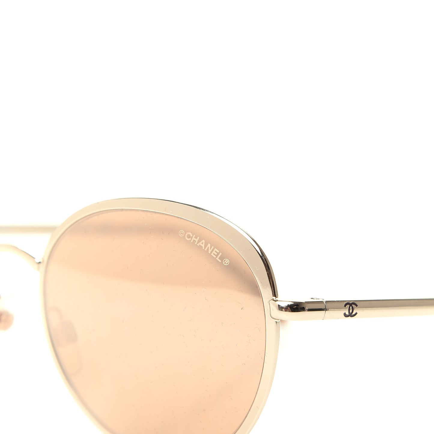 Round Mirror Sunglasses 4206 Gold
