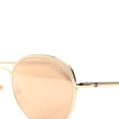 Chanel Round Mirror Sunglasses 4206 Gold 7 of 8