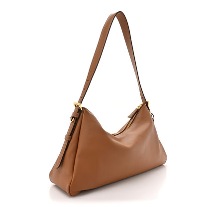 Prada Soft Calfskin Large Aimée Shoulder Bag Caramel 4 of 13