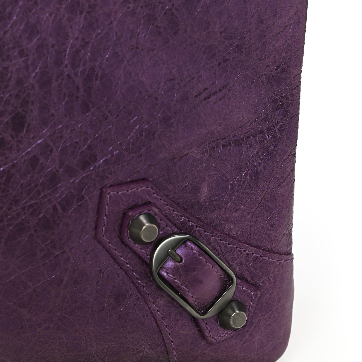 Balenciaga Agneau Classic Hardware Envelope Clutch Metallic Purple 12 of 13