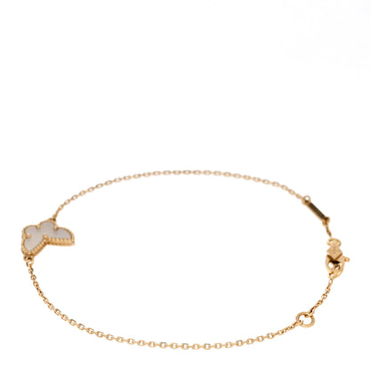 Van Cleef & Arpels 18K Yellow Gold Mother of Pearl Sweet Alhambra Butterfly Bracelet 2 of 4
