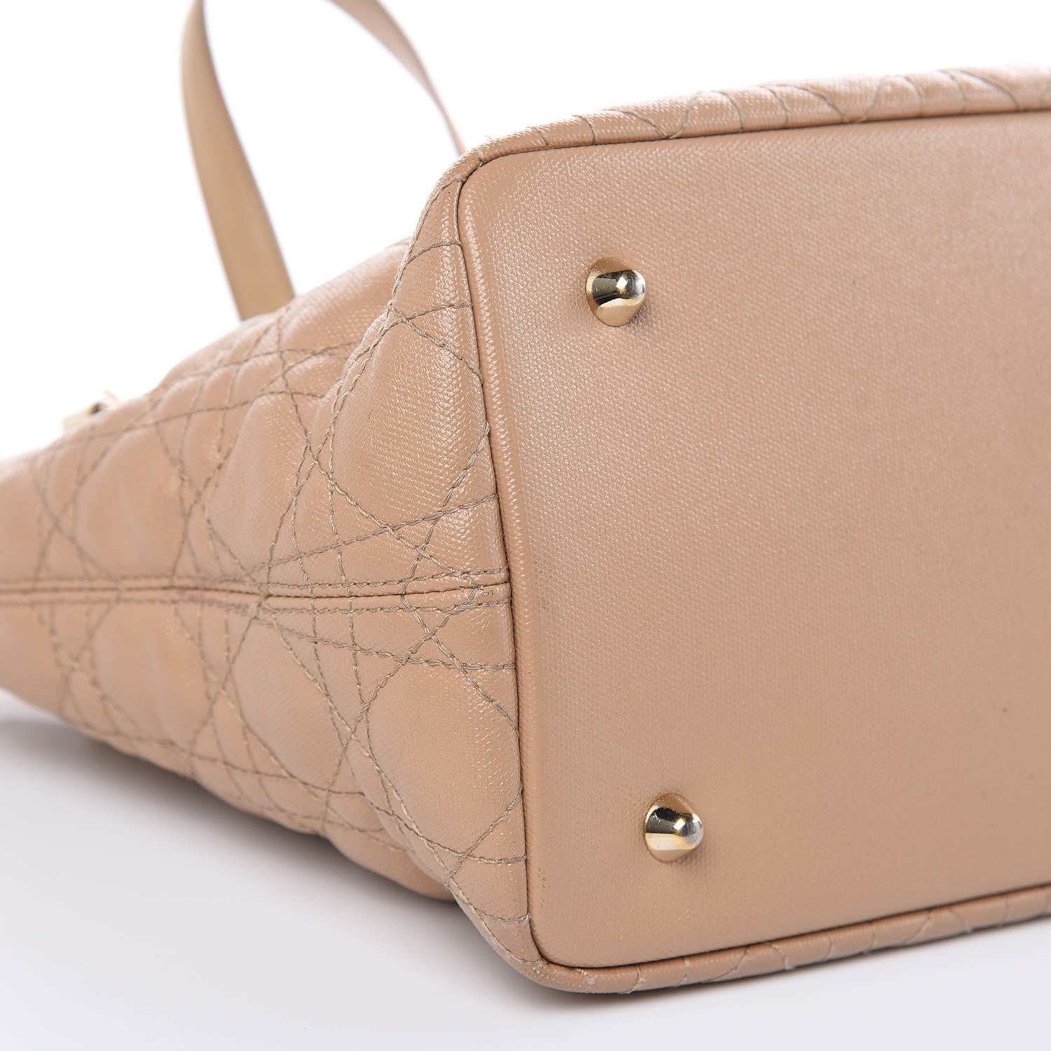 Christian Dior Coated Canvas Cannage Mini Panarea Tote Beige 8 of 18