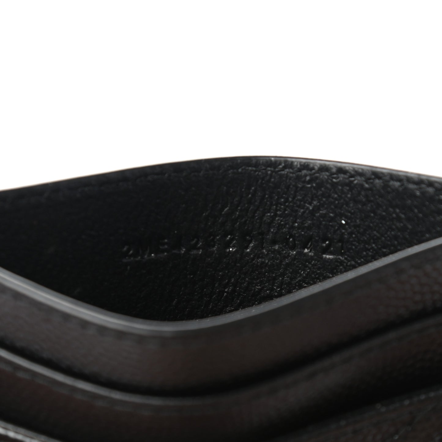 Grain De Poudre Matelasse Chevron Monogram Credit Card Case Black