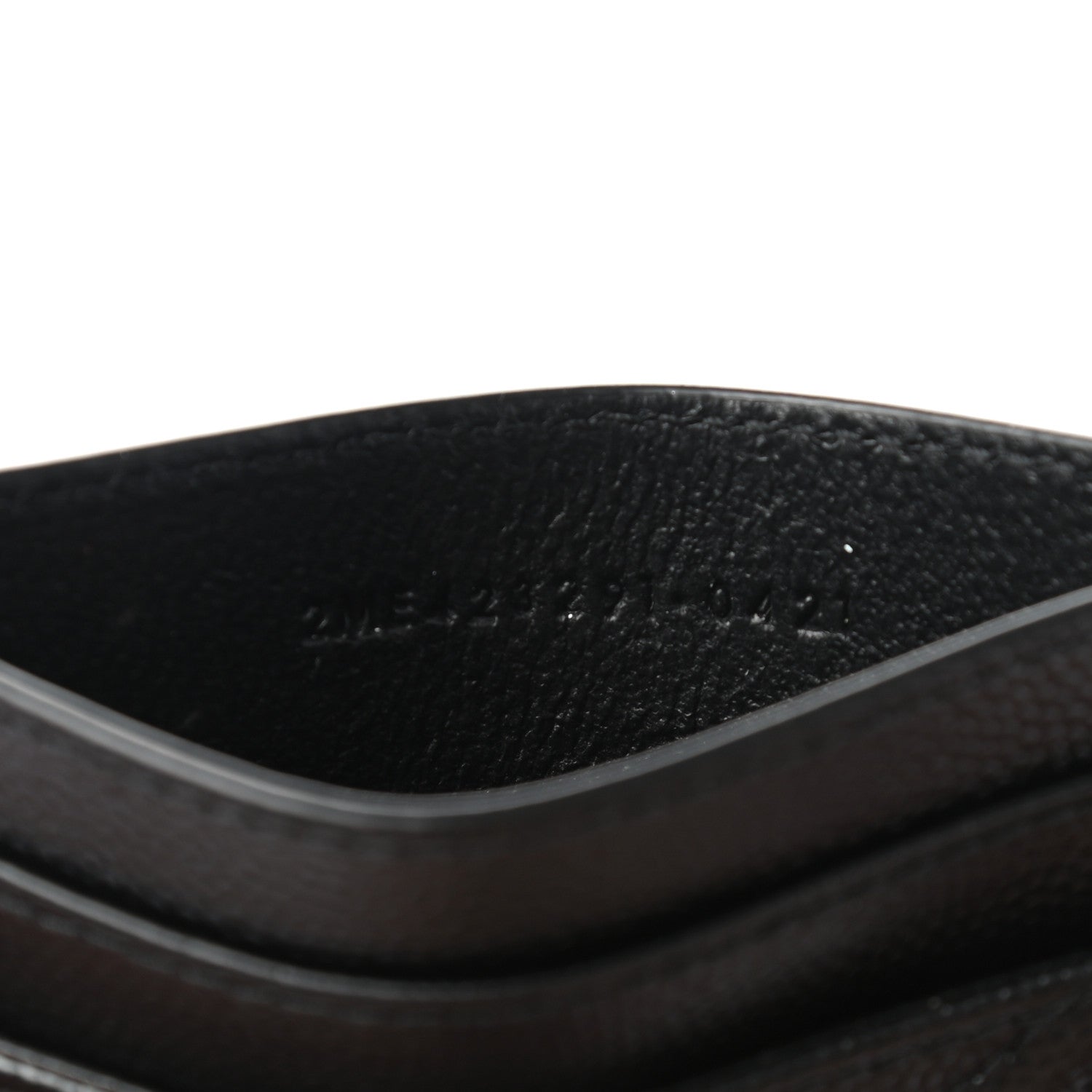 Saint Laurent Grain De Poudre Matelasse Chevron Monogram Credit Card Case Black 7 of 9