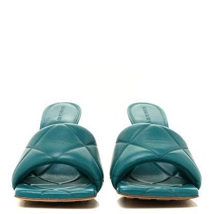 Bottega Veneta Nappa Quilted Rubber Lido Mule Sandals 38.5 Duck Green 2 of 11