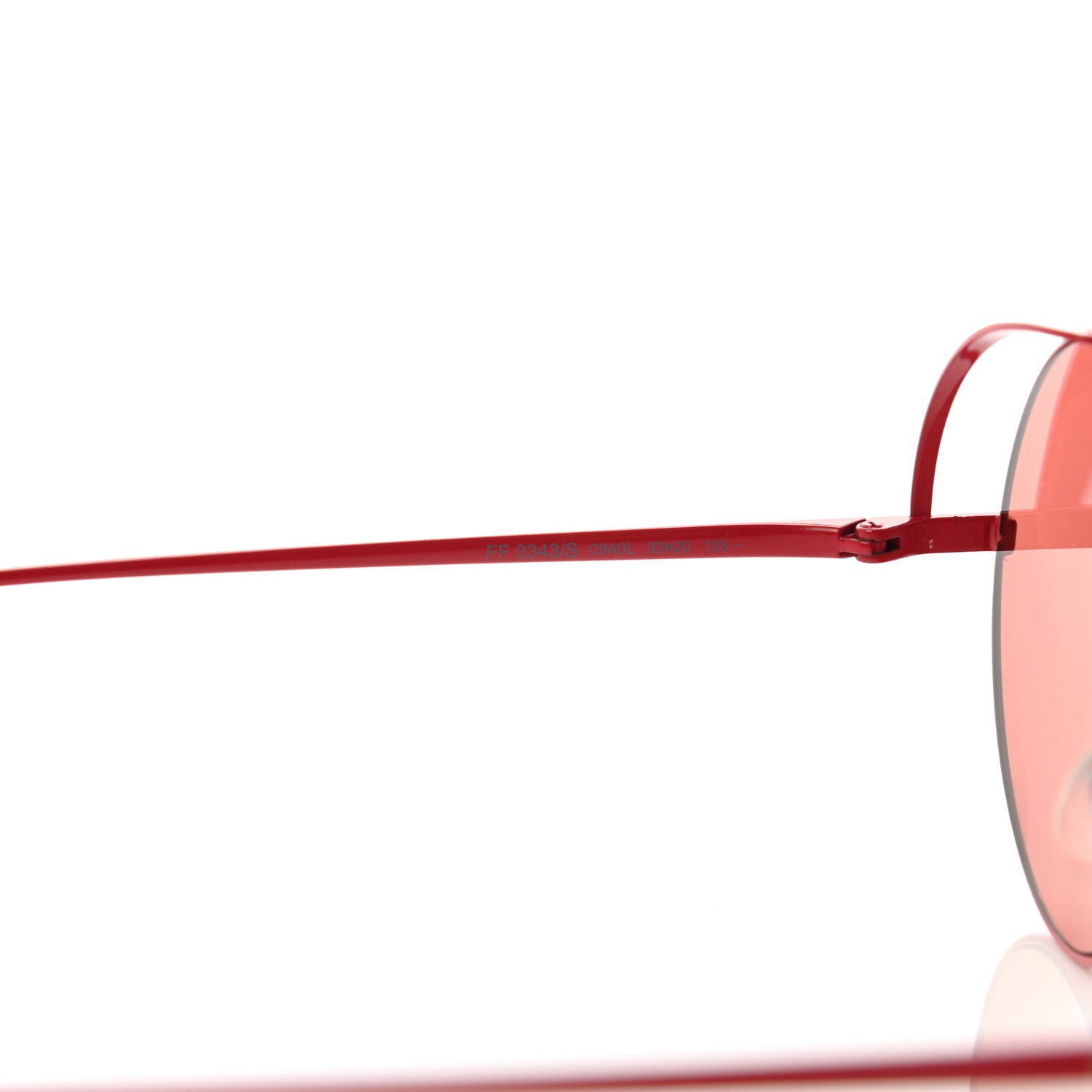 Fendi Metal F is Fendi Printed Run Away Round Frame Sunglasses FF 0285/S Red 6 of 7