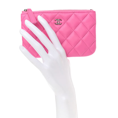 Chanel Lambskin Quilted Small Cosmetic Case Pink 2 of 8