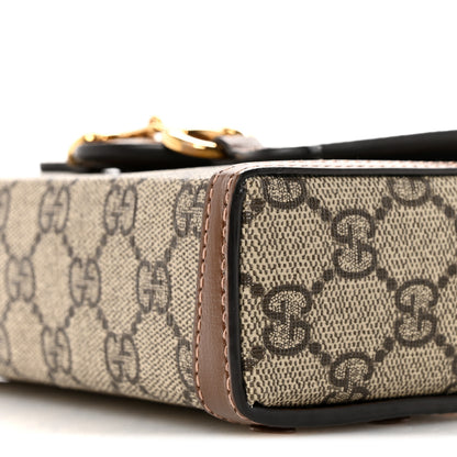 Gucci GG Supreme Monogram Mini Horsebit 1955 Shoulder Bag Beige Brown Sugar 10 of 11