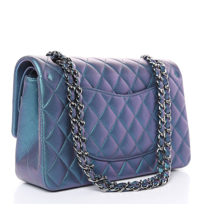 Chanel Metallic Lambskin Quilted Medium Double Flap Turquoise 3 of 13