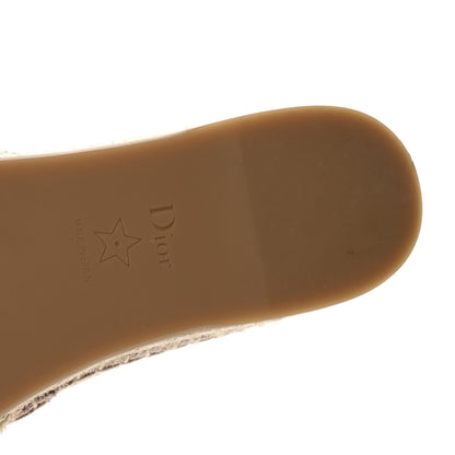 Christian Dior Metallic Cotton Embroidered Granville Espadrille 37 Rose 7 of 8