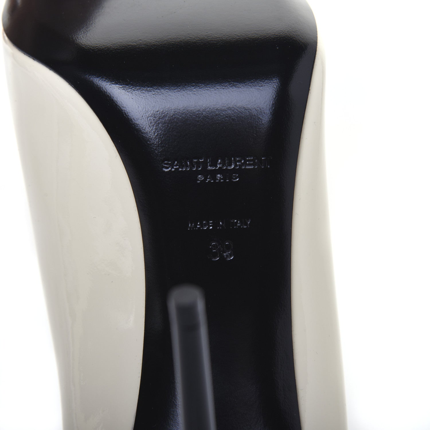 Saint Laurent Patent Calfskin Teddy High Vamp 105 Pumps 39 White 9 of 11
