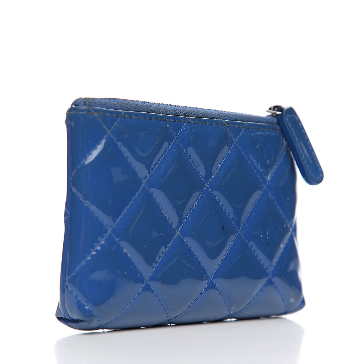 Chanel Patent Quilted Key Holder Case Dark Blue 2 of 9