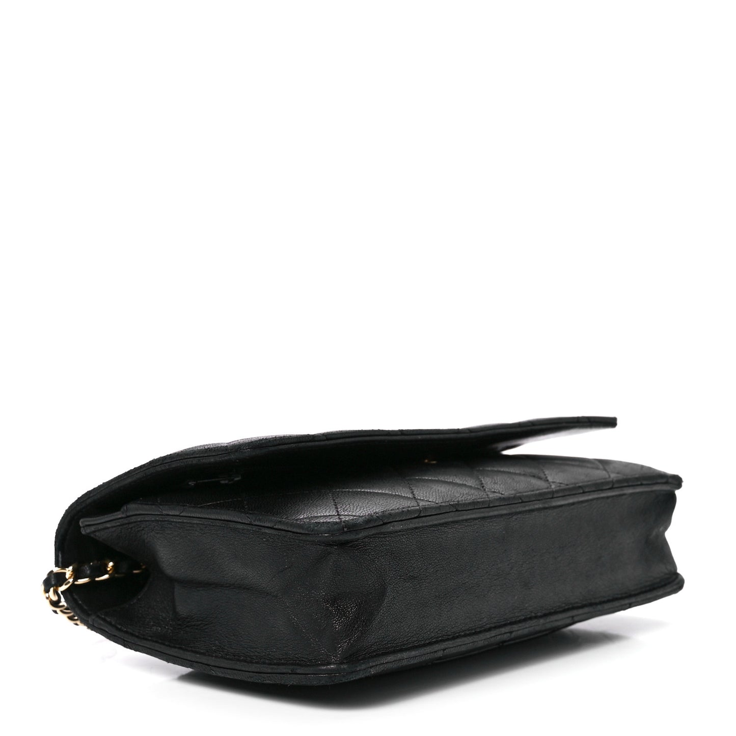Lambskin Quilted Wallet On Chain WOC Black