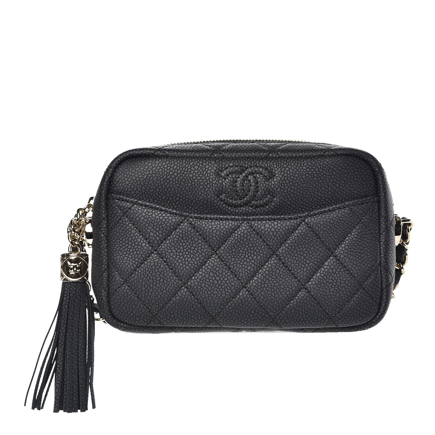 Chanel Iridescent Caviar Quilted Mini Coco Tassel Camera Case Black 1 of 8