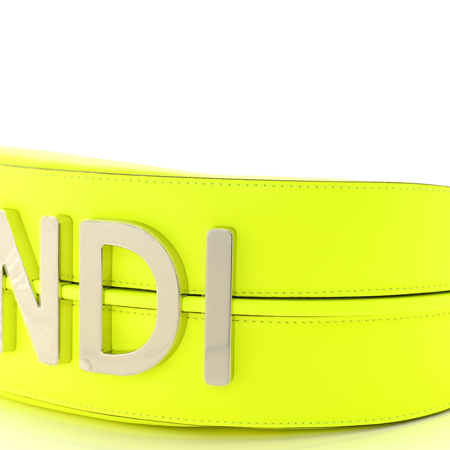 Fendi Vitello Grace Matte Small Fendigraphy Hobo Bag Neon Yellow 10 of 10