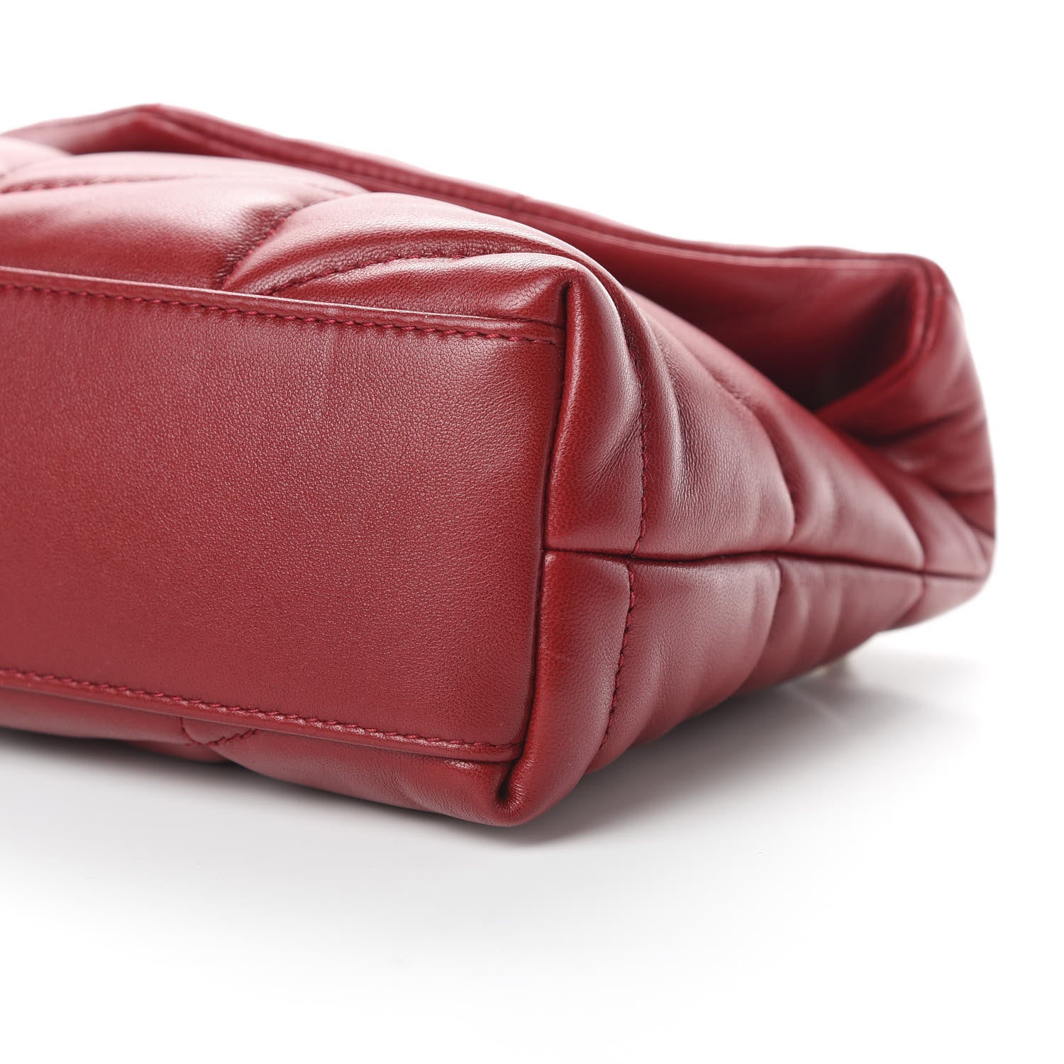 Saint Laurent Lambskin Quilted Toy Loulou Puffer Monogram Chain Satchel Red 11 of 11
