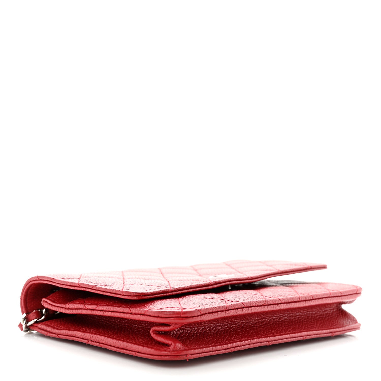 Chanel Caviar Quilted Wallet On Chain WOC Red 4 of 14