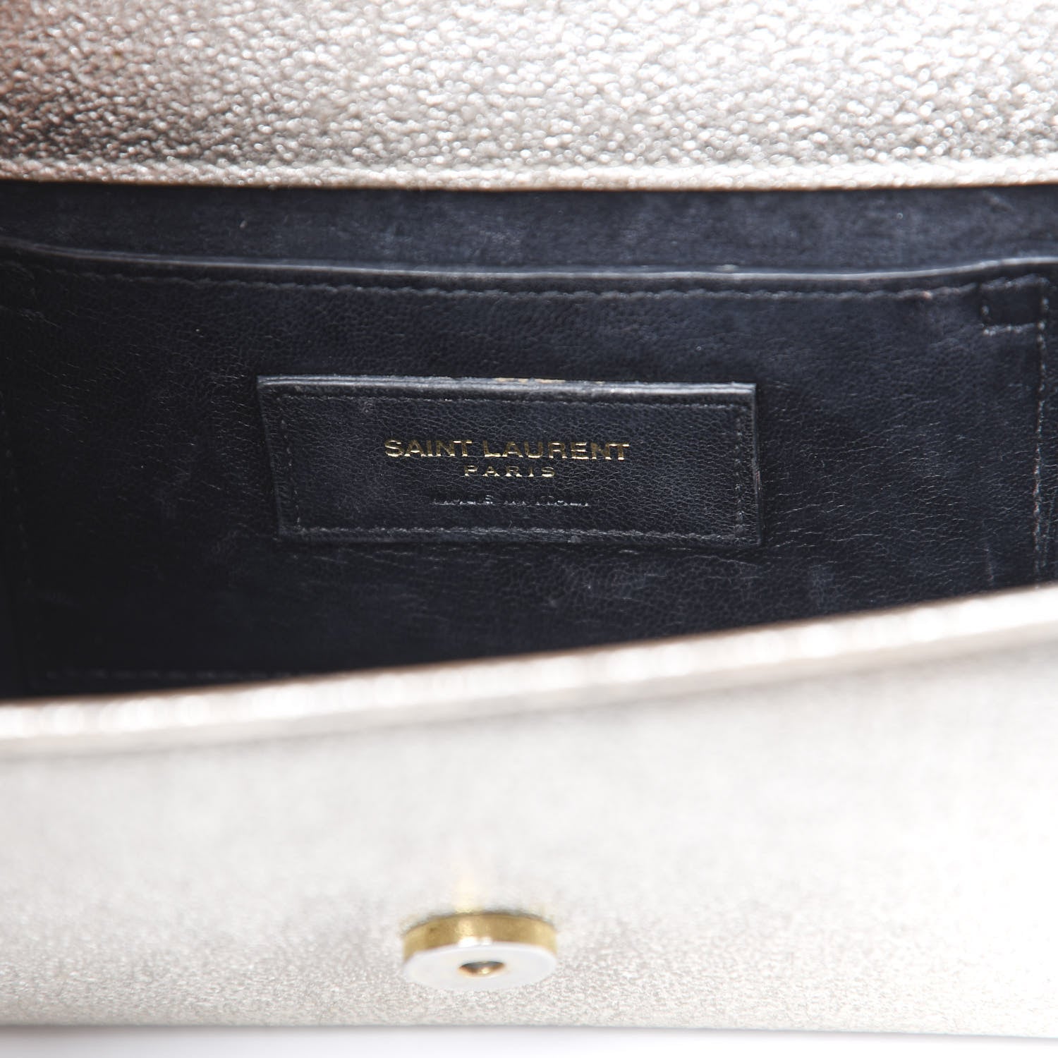 Saint Laurent Metallic Calfskin Small Classic Monogram Kate Satchel Pale Gold 5 of 13